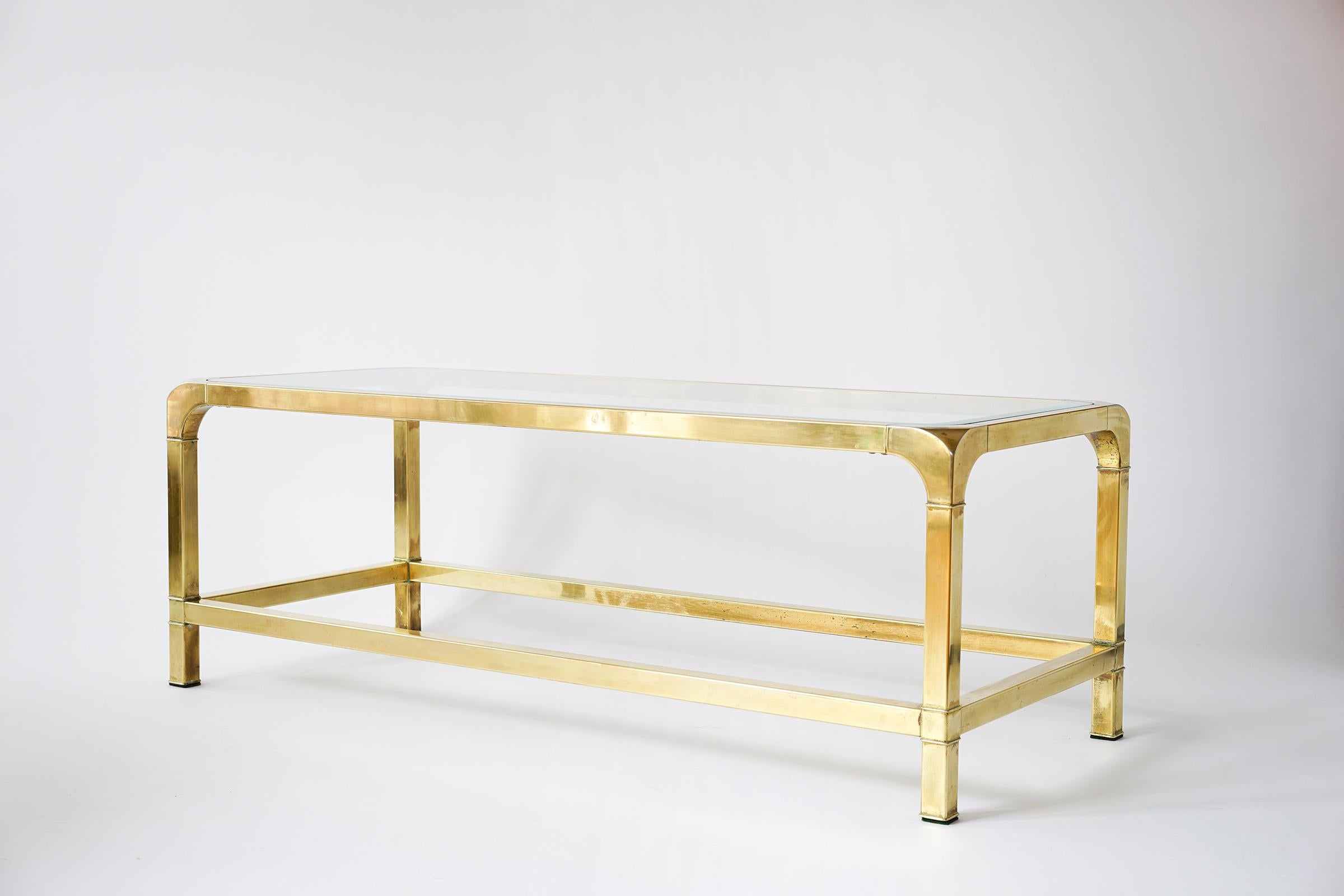 Mastercraft Brass and Glass Coffee Table 6