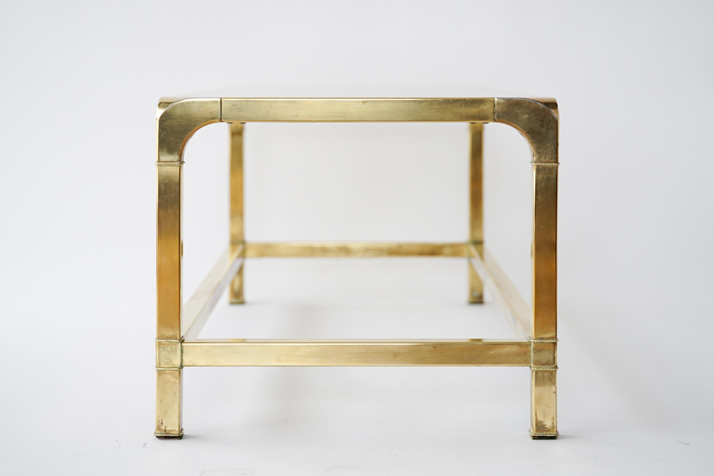 Mastercraft Brass and Glass Coffee Table 7