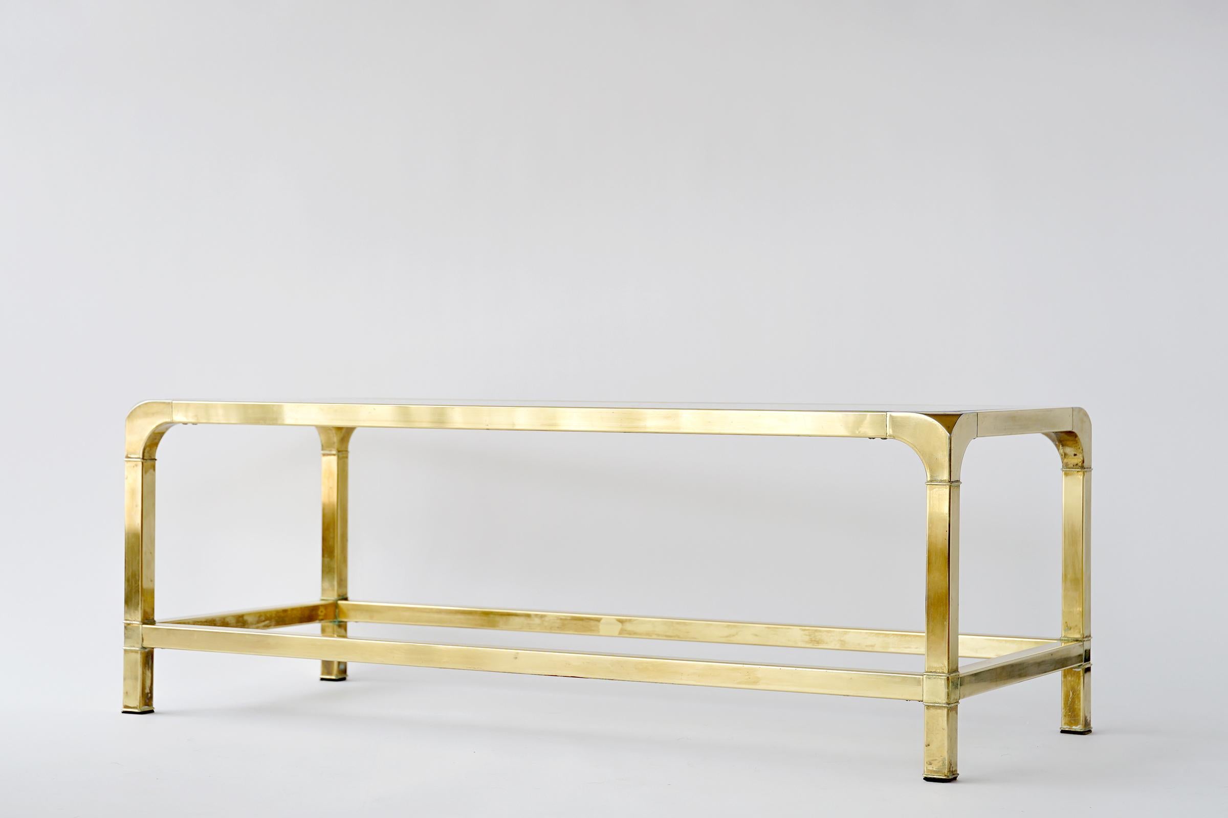 Mastercraft Brass and Glass Coffee Table 8