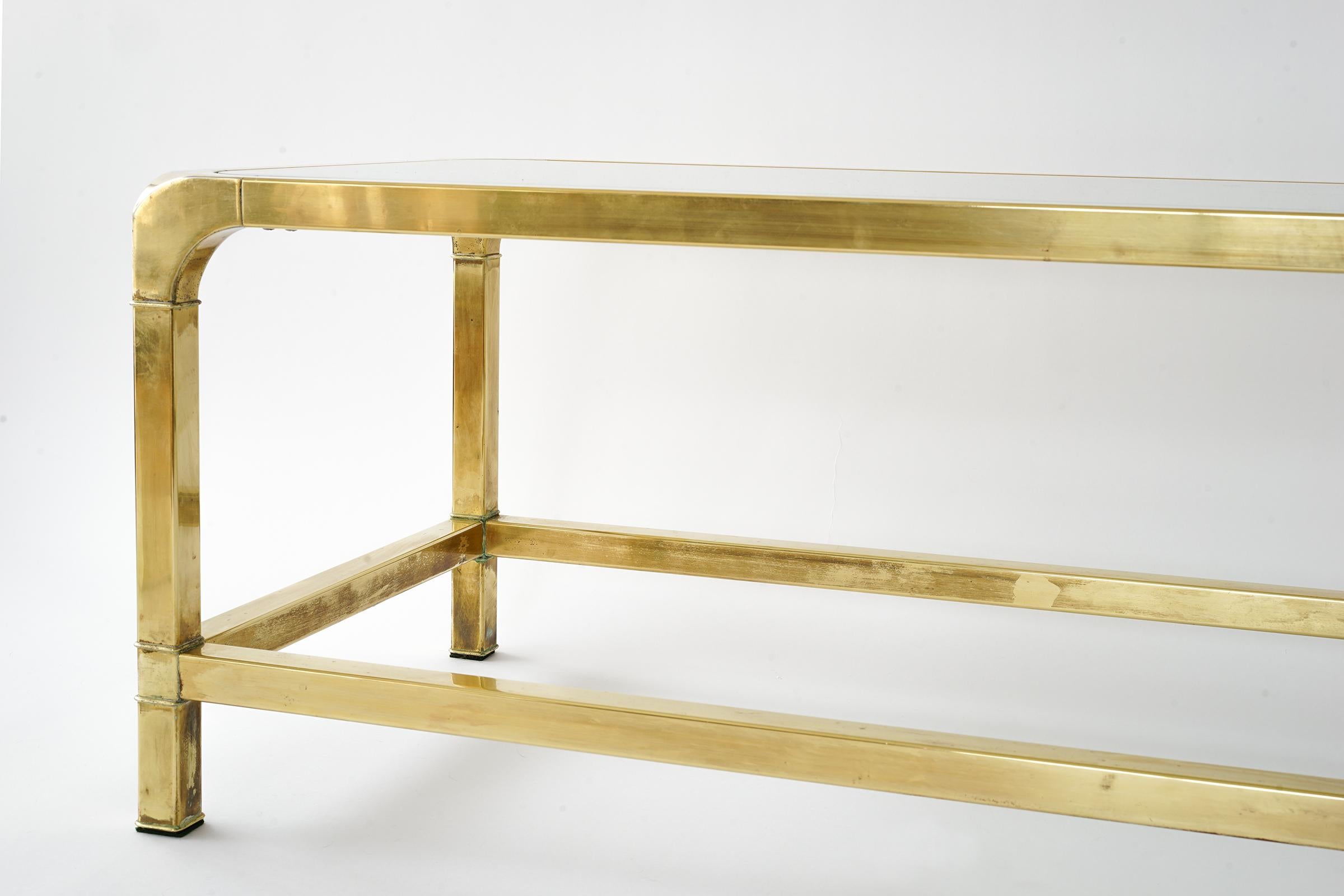 Mastercraft Brass and Glass Coffee Table 1