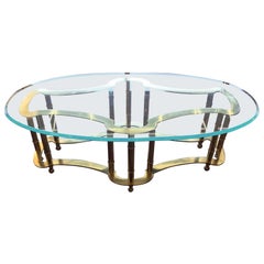 Mastercraft Brass and Glass Coffee Table
