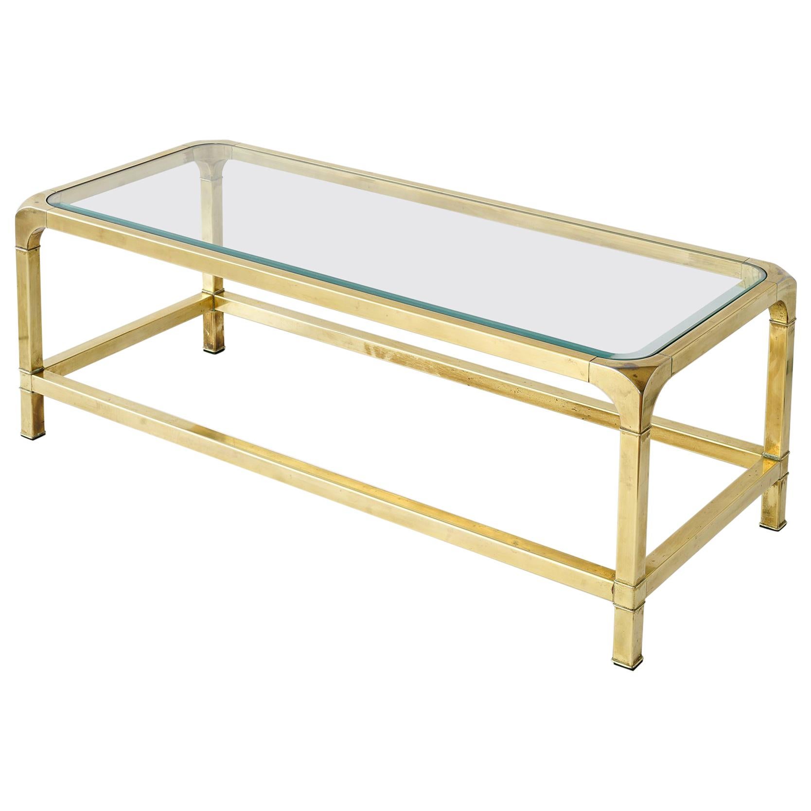 Mastercraft Brass and Glass Coffee Table