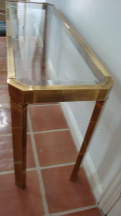 Mastercraft Brass and Glass Console