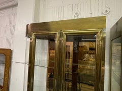 Mastercraft Brass and Glass Display or Vitrine Cabinets, a Pair