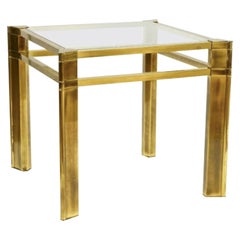 Mastercraft Brass and Glass Side Table