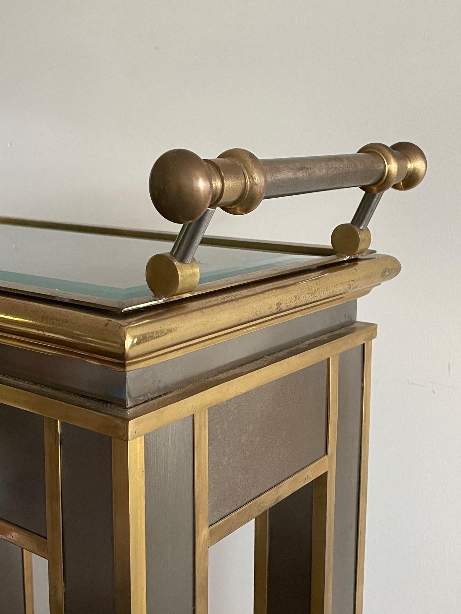 Mastercraft Brass and Steel Table with Removable Tray Top 5