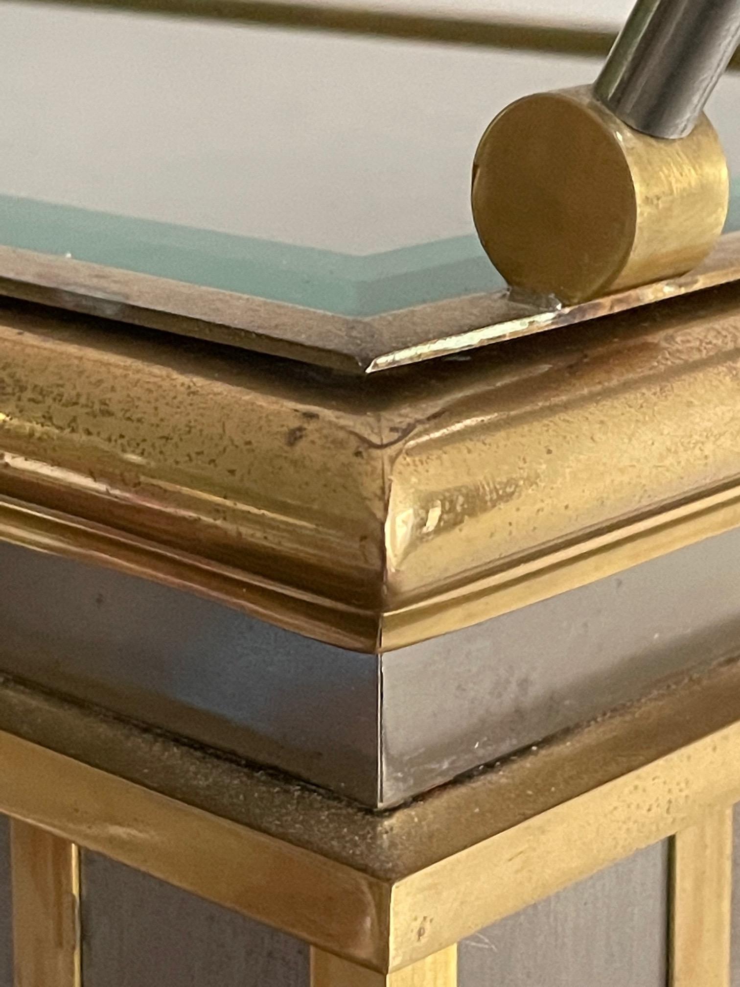 Mastercraft Brass and Steel Table with Removable Tray Top 2