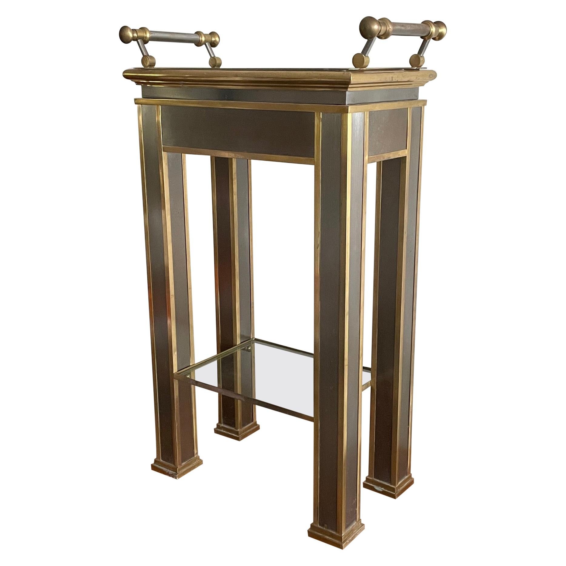 Mastercraft Brass and Steel Table with Removable Tray Top