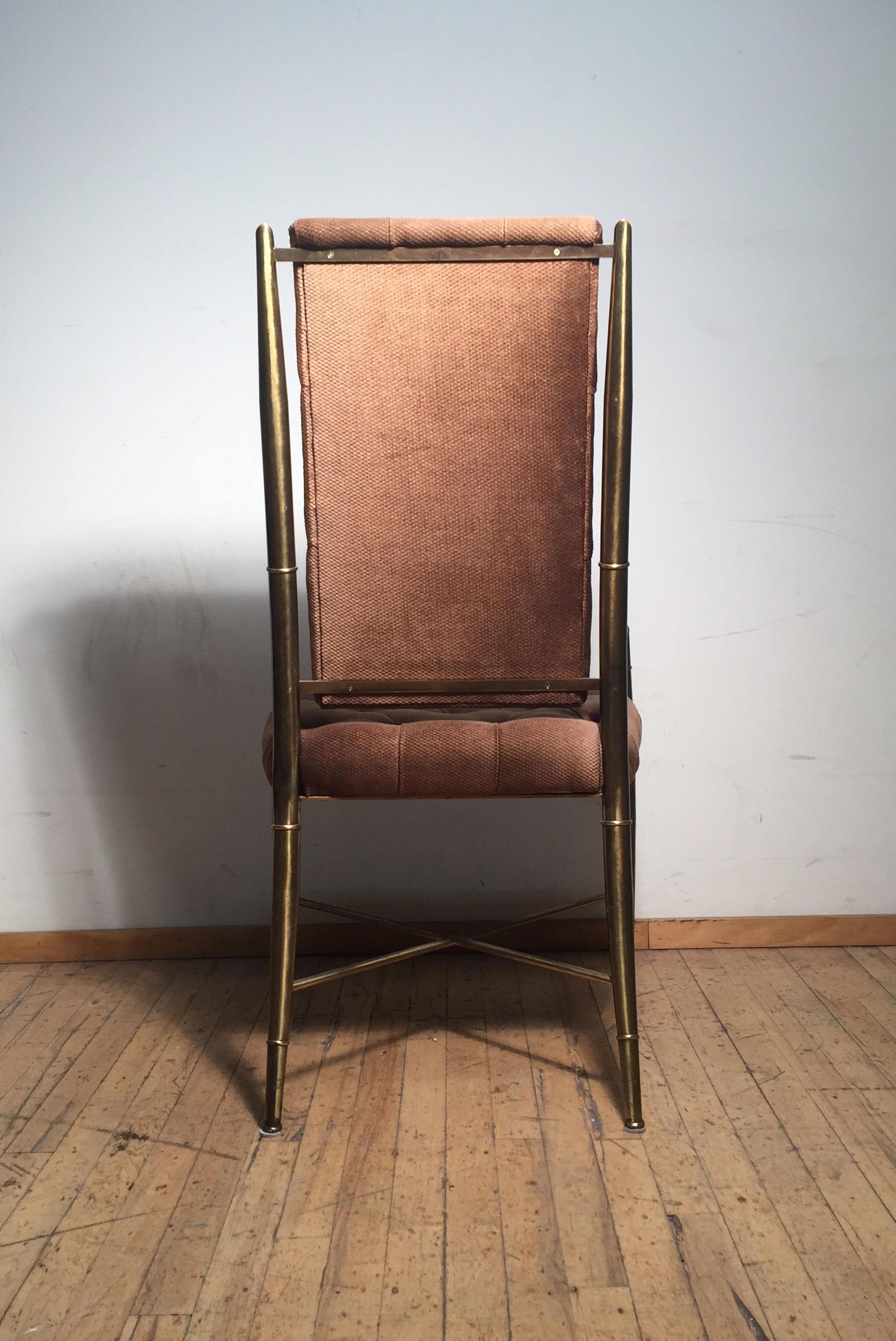 Six Mastercraft Brass Bamboo Imperial Dining Chairs, Italy - 12 available In Good Condition For Sale In Chicago, IL