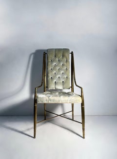 Mastercraft Brass Bamboo Imperial Dining Chairs / Set of 8