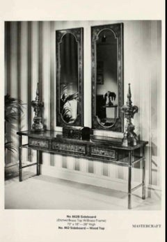 Mastercraft Brass & Burl Console Sideboard