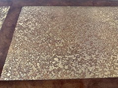 Mastercraft Brass & Burl Walnut Console Table by Bernhard Rohne