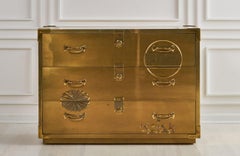 Mastercraft Brass Clad Three-Drawer Dresser