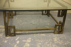 Mastercraft Brass Coffee Table with Greek Key Accents