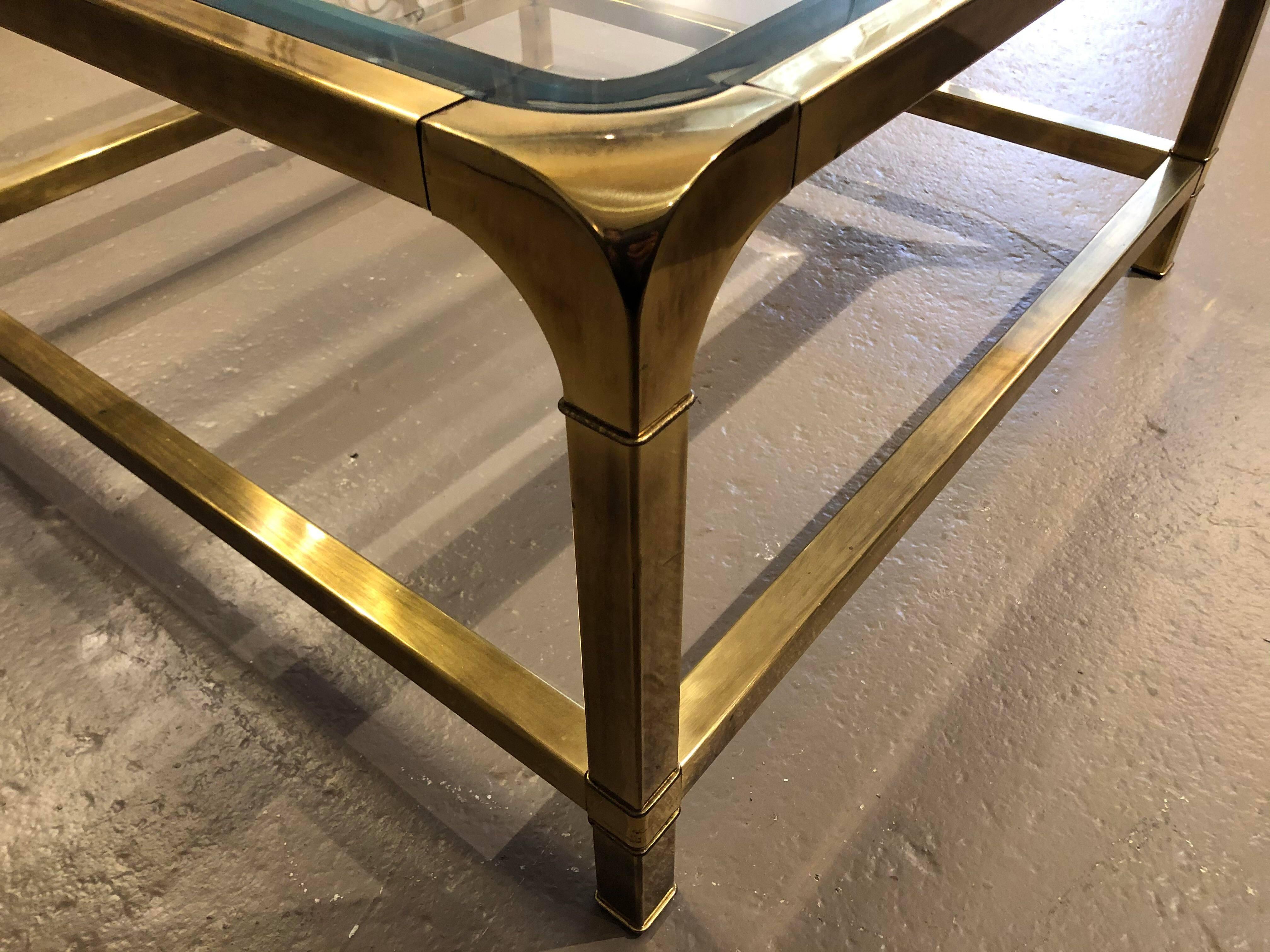 American Mastercraft Brass Curved Edge Coffee Table