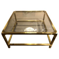 Mastercraft Brass Curved Edge Coffee Table