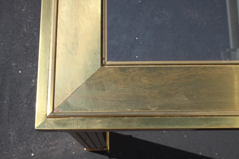 Mastercraft Brass Dining Table with Glass Inserts For Sale at 1stDibs