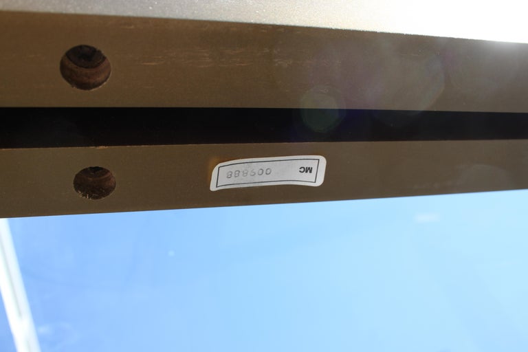 Mastercraft Brass Dining Table with Glass Inserts For Sale at 1stDibs