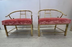 Mastercraft brass empress chairs a pair