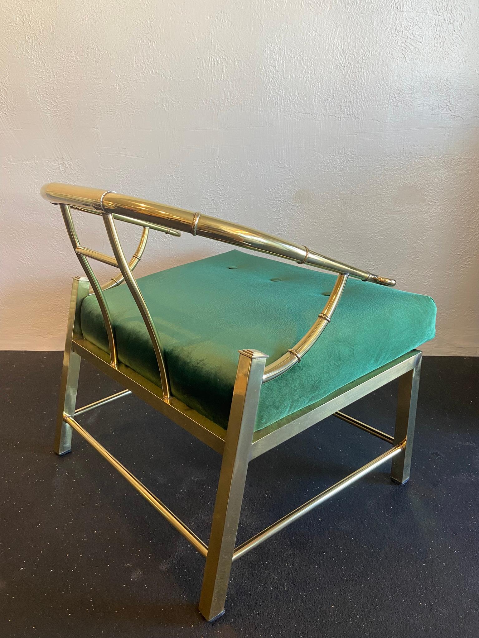 Mastercraft Brass Empress Chairs-A Pair In Good Condition For Sale In West Palm Beach, FL