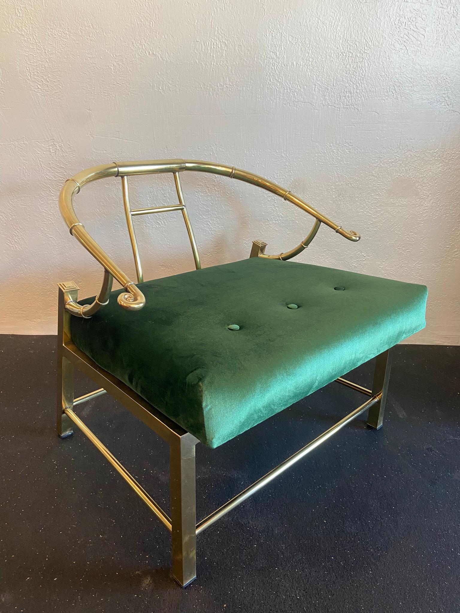 Late 20th Century Mastercraft Brass Empress Chairs-A Pair For Sale
