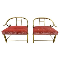 Mastercrafters brass empress chairs a pair