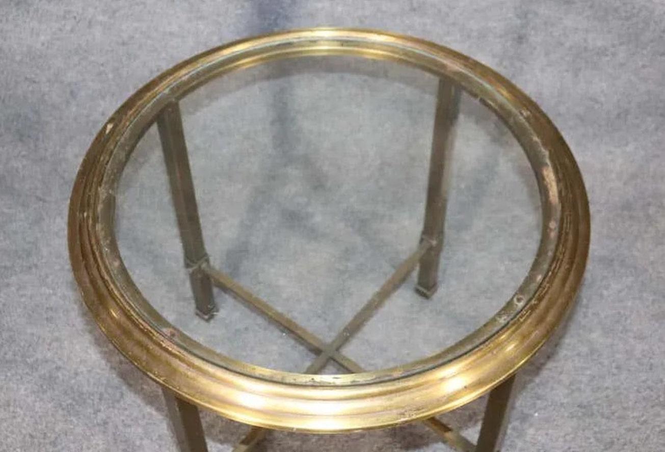 20th Century Mastercraft Brass End Tables For Sale