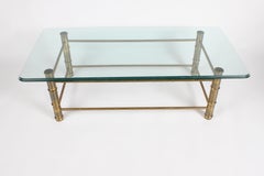 Mastercraft Brass Faux Bamboo Coffee Table