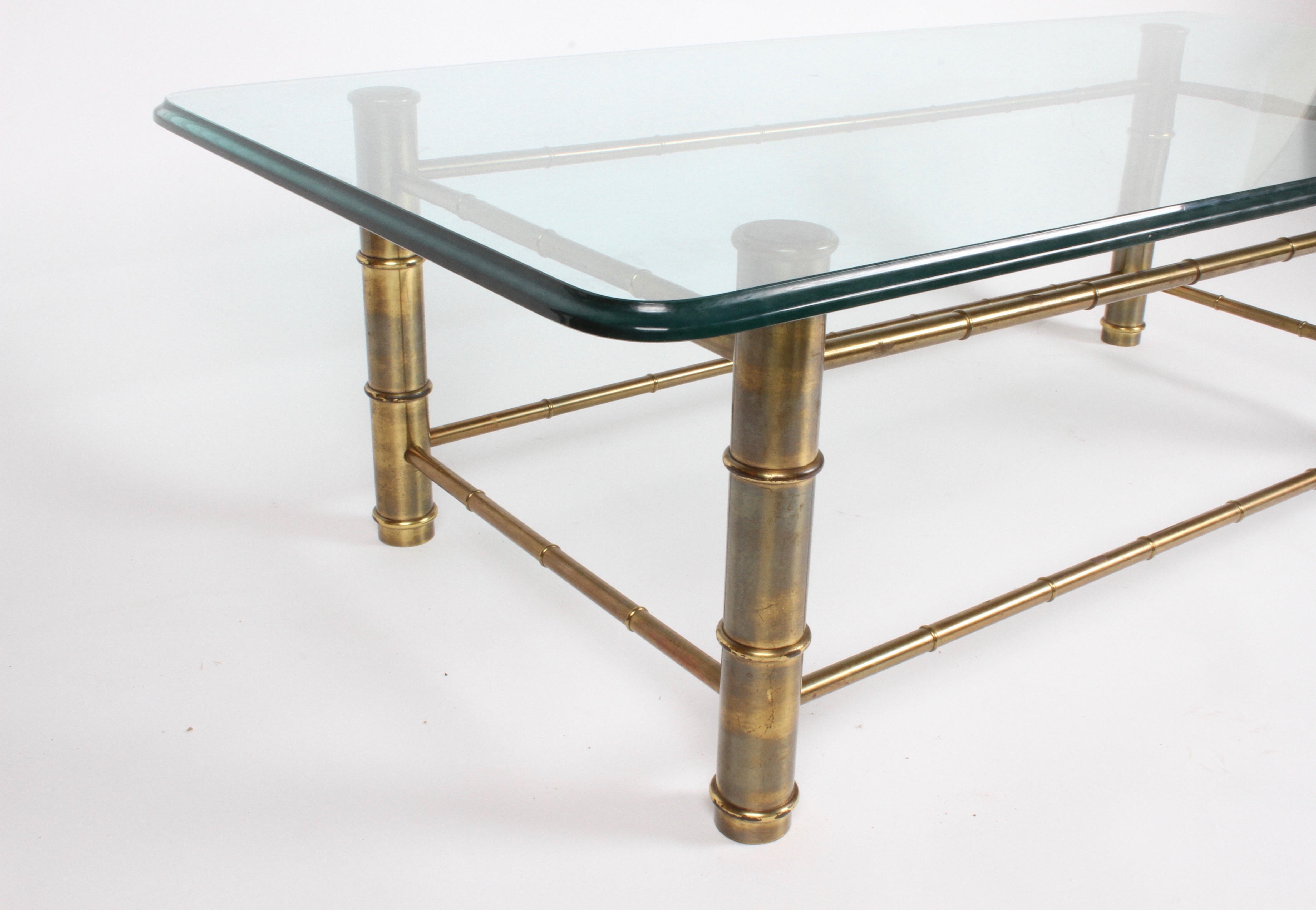 brass bamboo coffee table