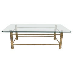 Mastercraft Brass Faux Bamboo Coffee Table