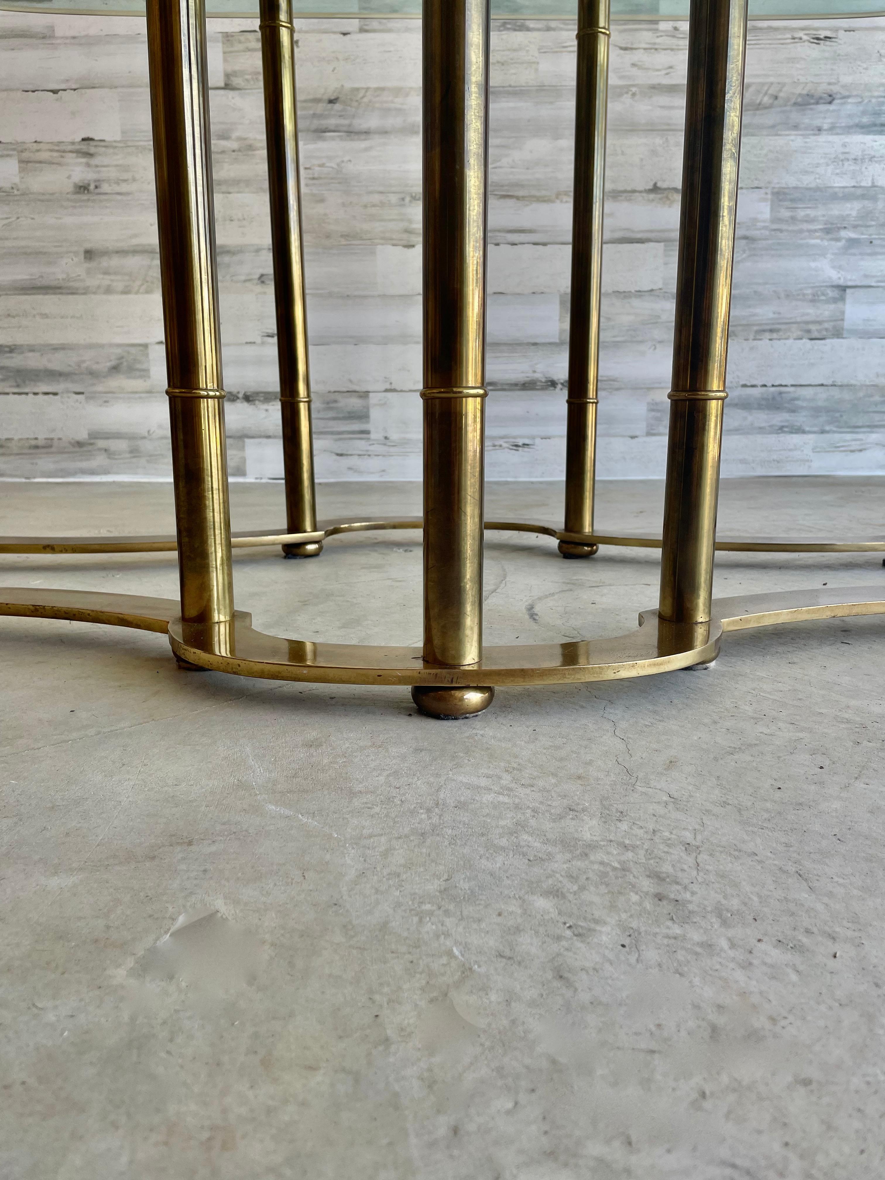 Mastercraft Brass Faux Bamboo Dining Table 4