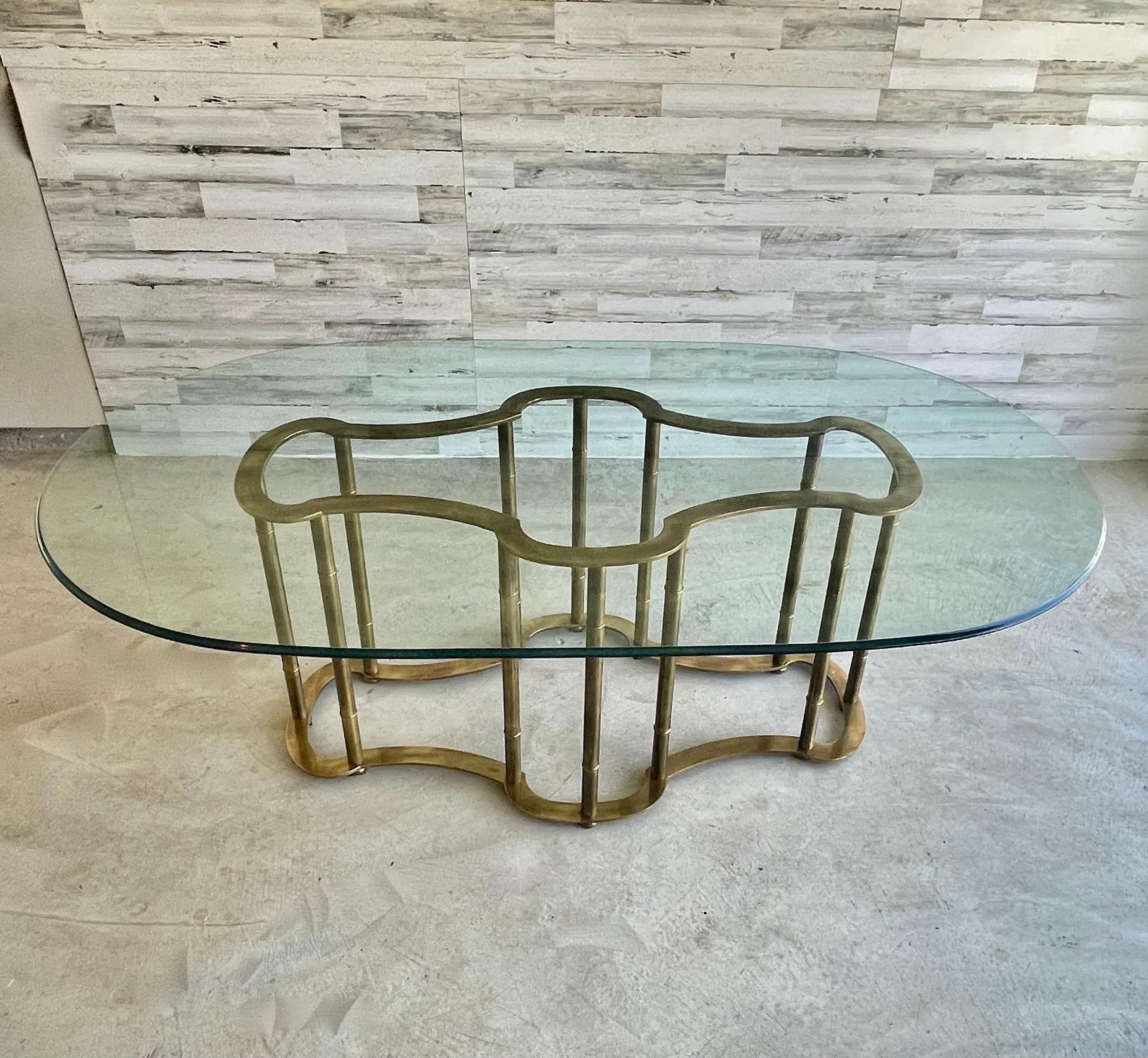 Mastercraft Brass Faux Bamboo Dining Table 3