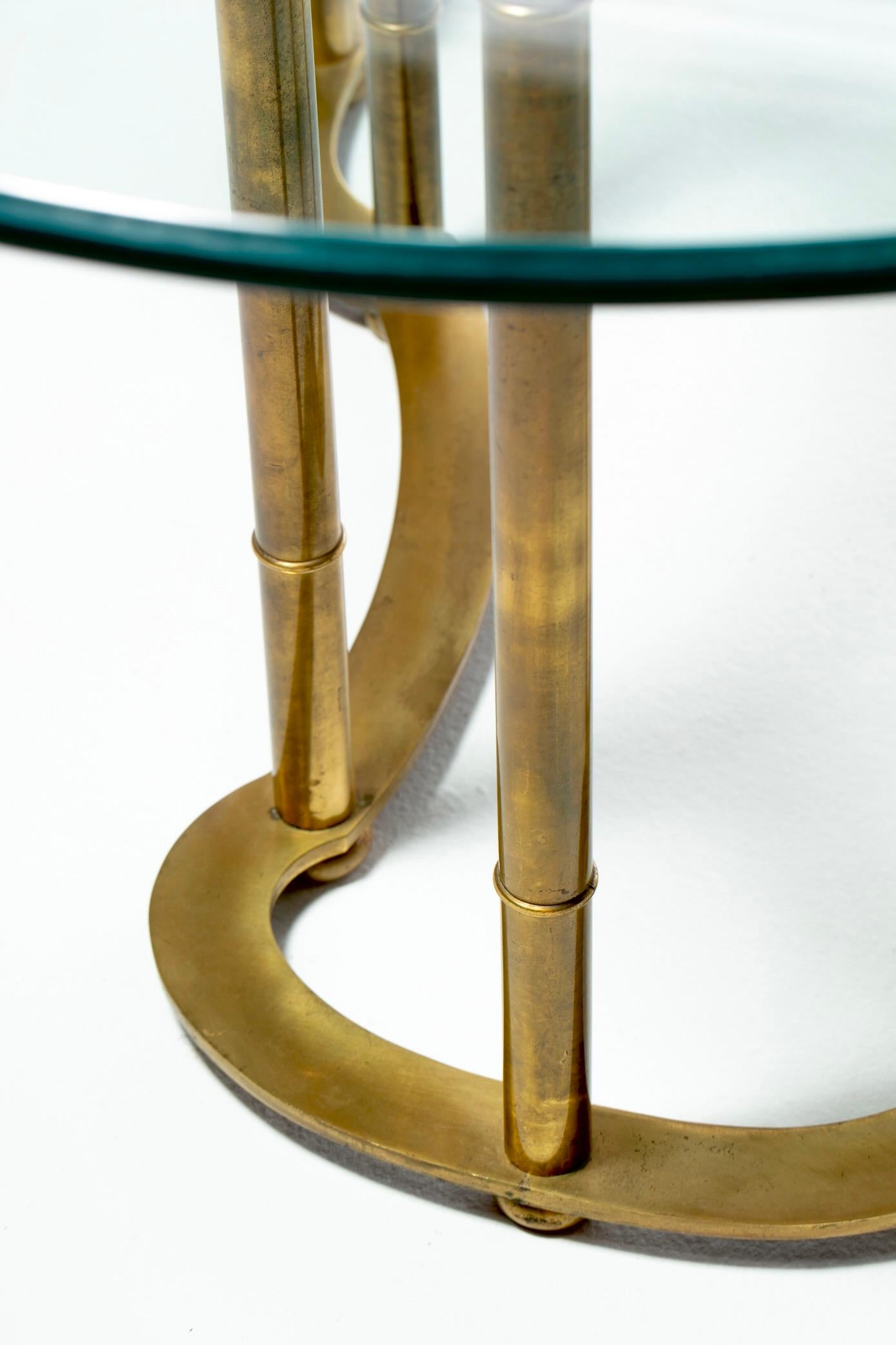 Mesa de comedor Mastercraft Brass Faux Bamboo Hollywood Regency, circa 1970 Latón en venta