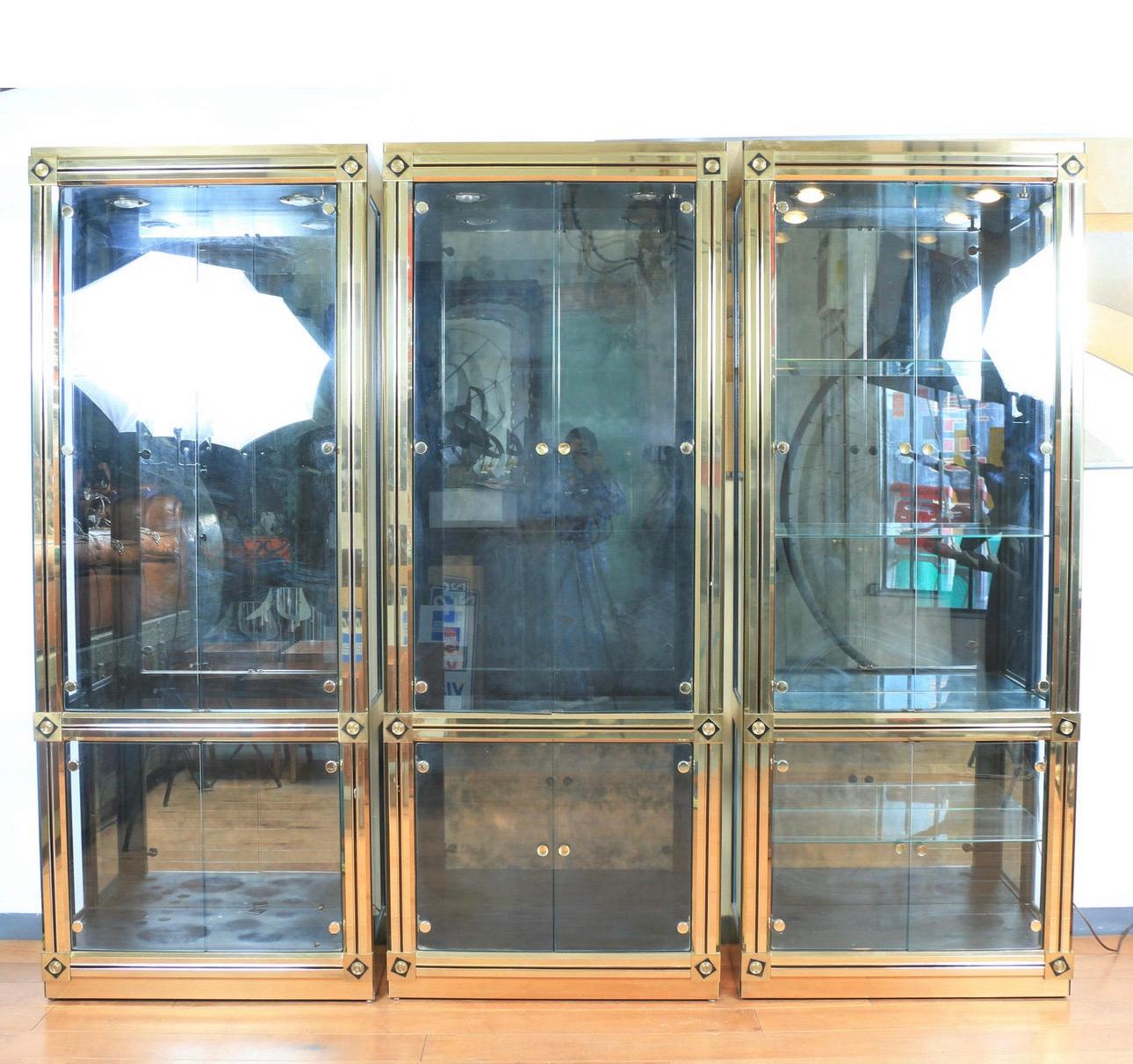 American MasterCraft Brass & Glass Cabinet