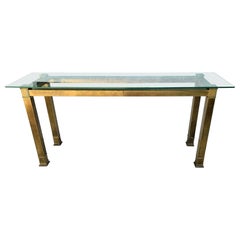 MASTERCRAFT Brass Glass Console Table