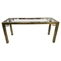 Mastercraft Brass Greek Key Console Table