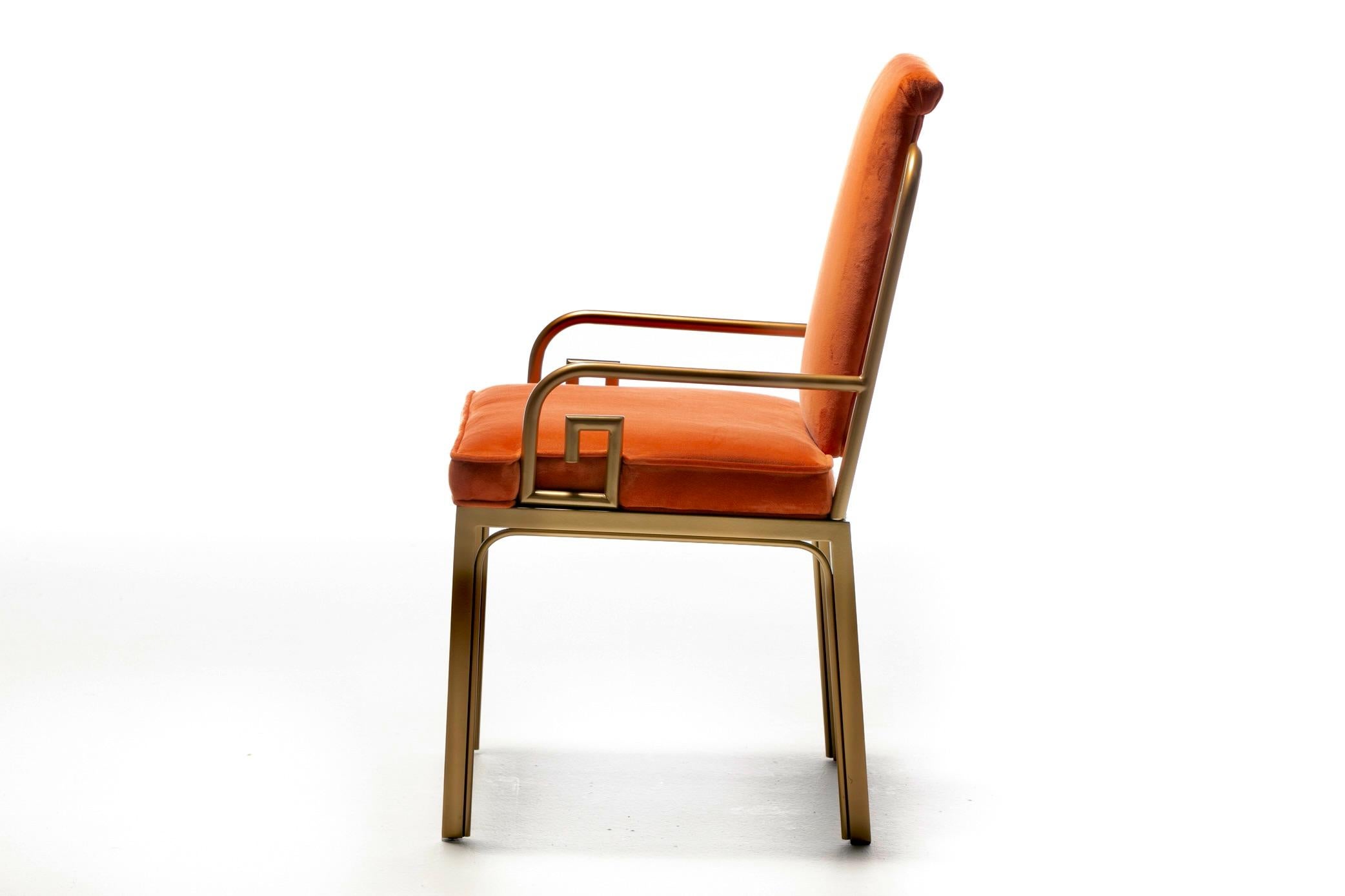 Mastercraft Hollywood Regency-Esszimmerstühle aus Messing mit griechischem Schlüssel, 8er-Set im Angebot 5