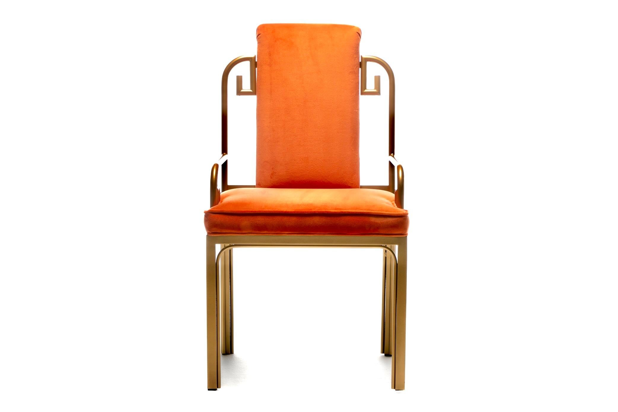 Mastercraft Hollywood Regency-Esszimmerstühle aus Messing mit griechischem Schlüssel, 8er-Set im Angebot 7