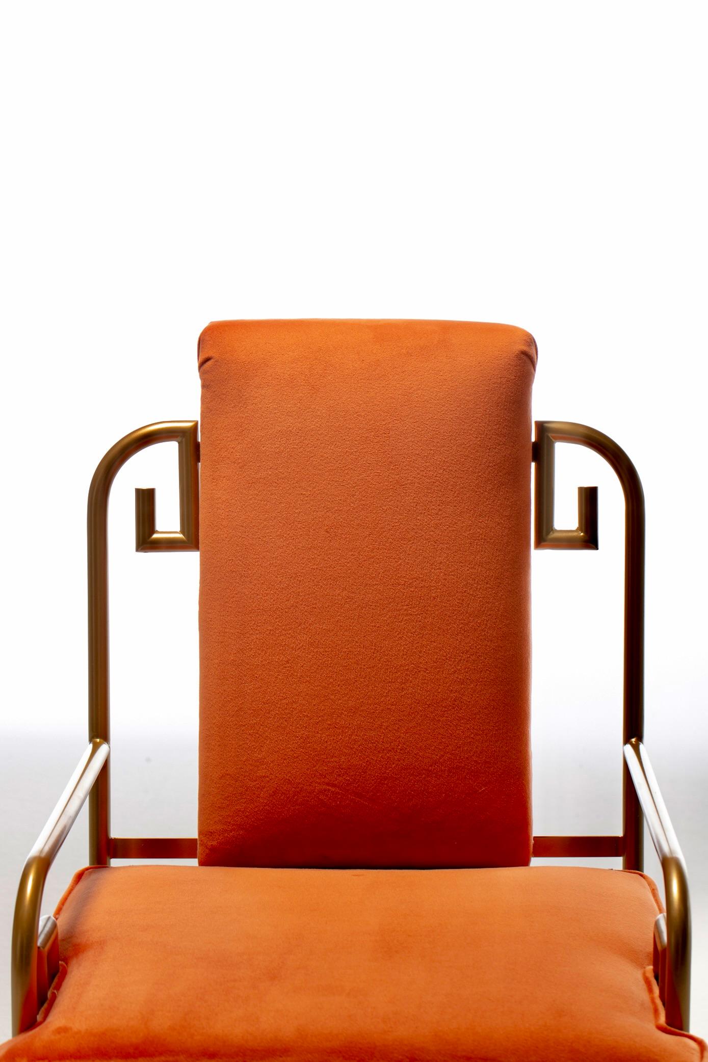 Mastercraft Hollywood Regency-Esszimmerstühle aus Messing mit griechischem Schlüssel, 8er-Set im Angebot 8