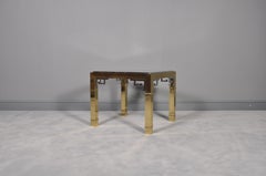 Mastercraft Brass Greek Key Large Square Coffee Table, 1970s