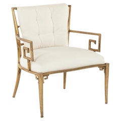 Used Mastercraft Brass Greek Key Lounge Chair