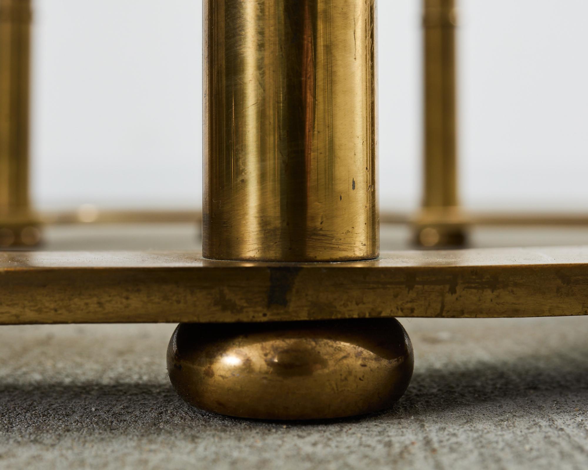 Mastercraft Brass Italian Regency Faux Bamboo Racetrack Dining Table 10