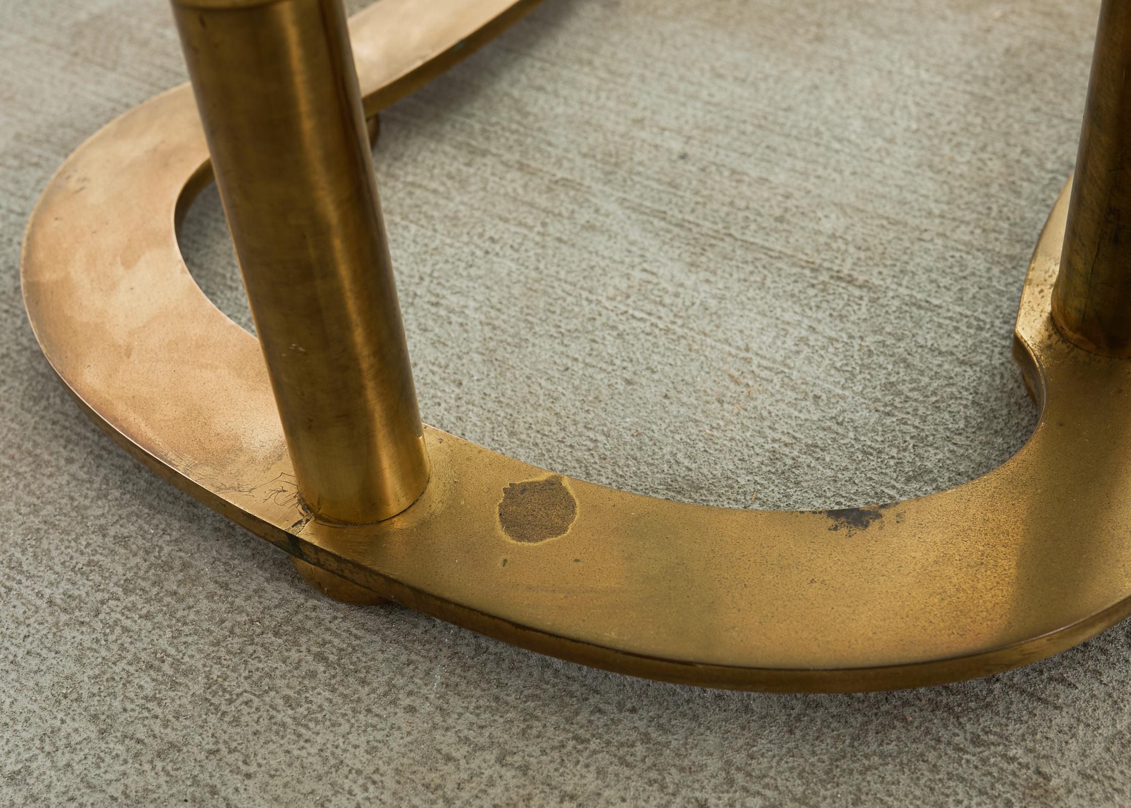 Mastercraft Brass Italian Regency Faux Bamboo Racetrack Dining Table 12
