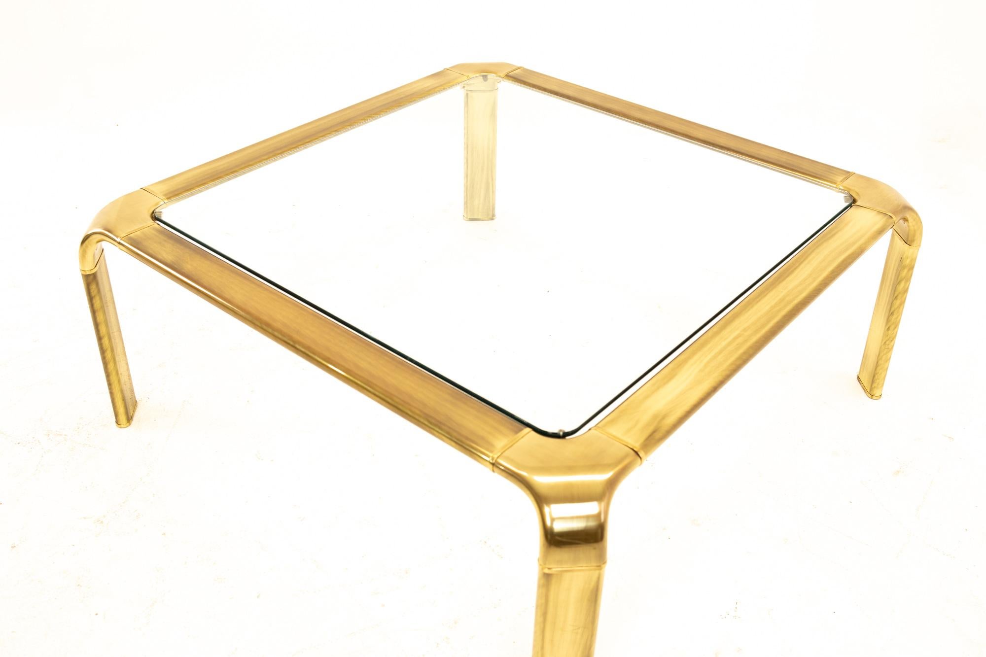 American Mastercraft Brass Mid Century Coffee Table For Sale