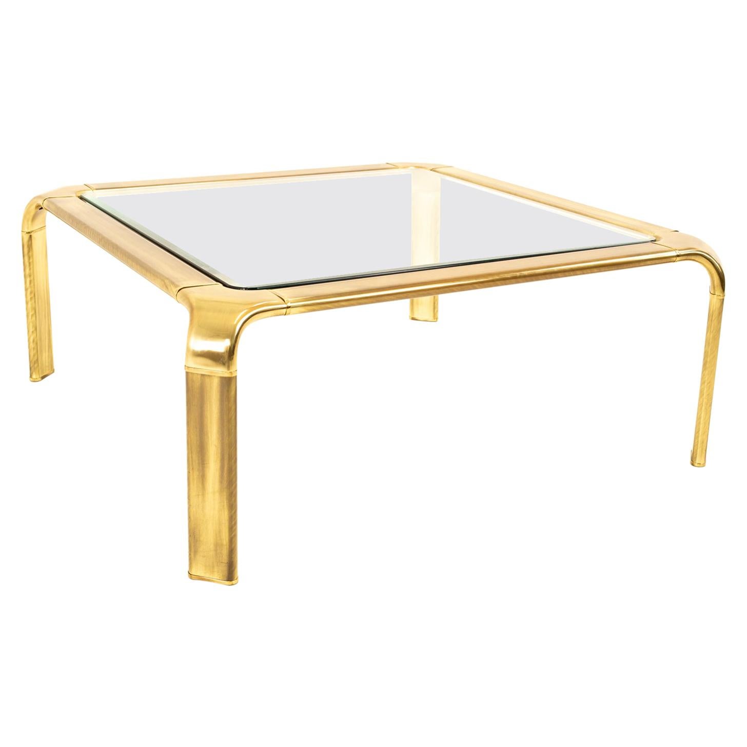 Mastercraft Brass Mid Century Coffee Table For Sale