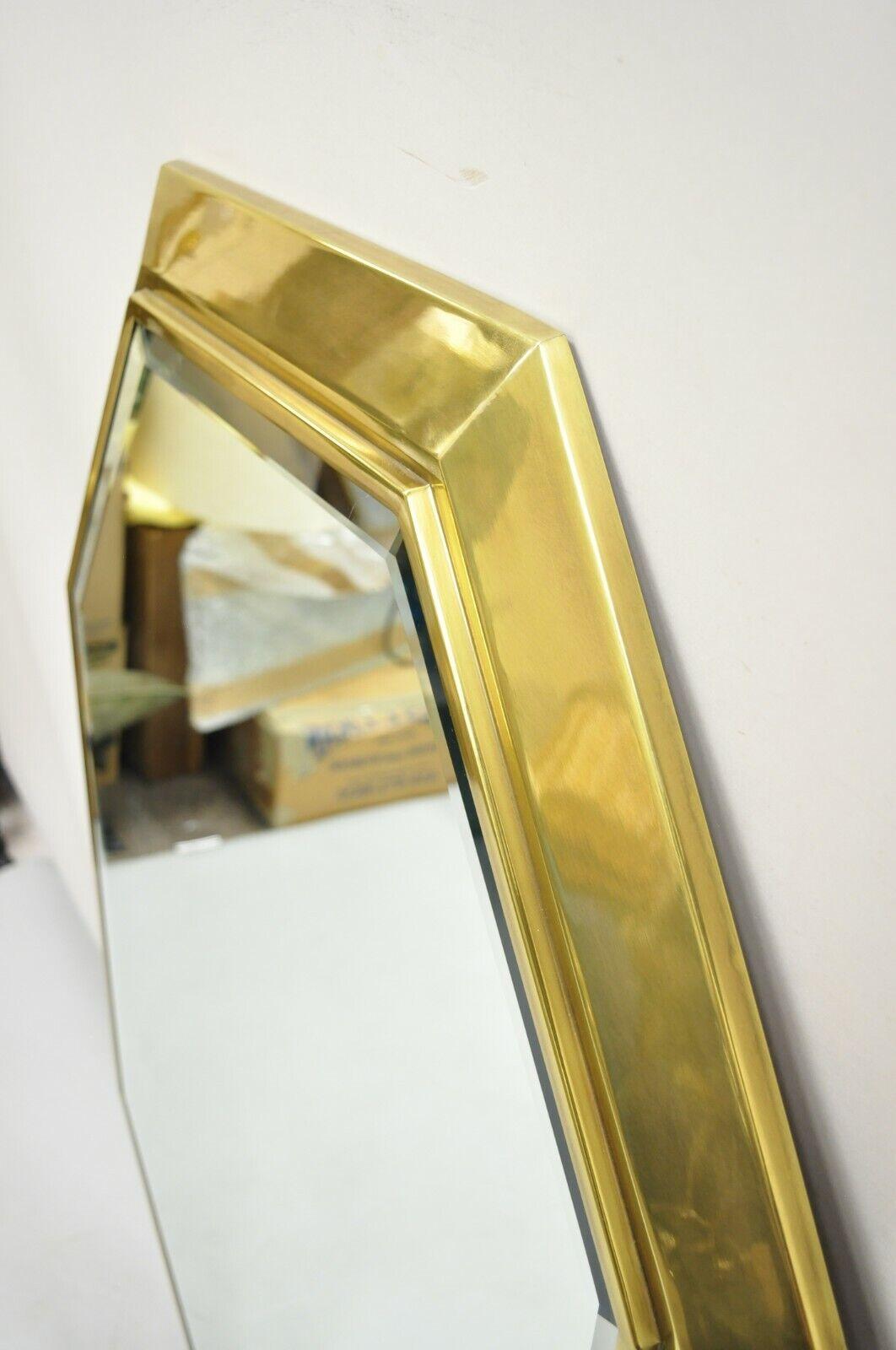Mastercraft Brass Octagonal Frame Wall Mirror Attr. Bernhard Rohne In Good Condition For Sale In Philadelphia, PA