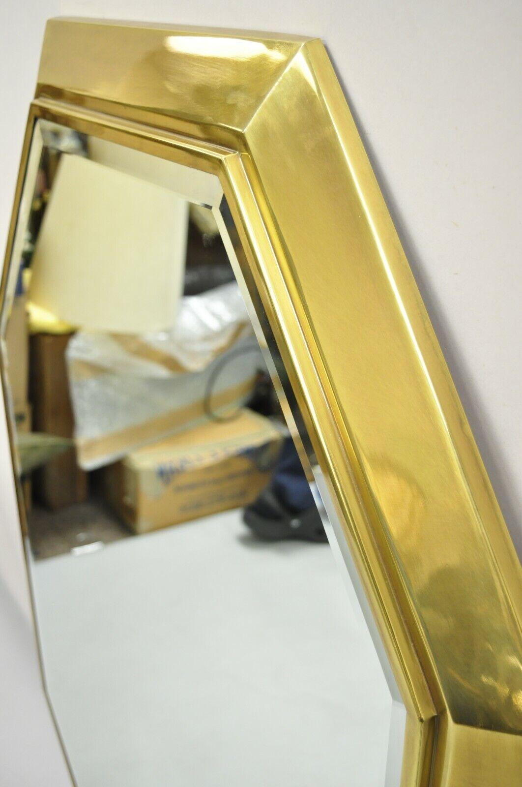Mastercraft Brass Octagonal Frame Wall Mirror Attr. Bernhard Rohne For Sale 1