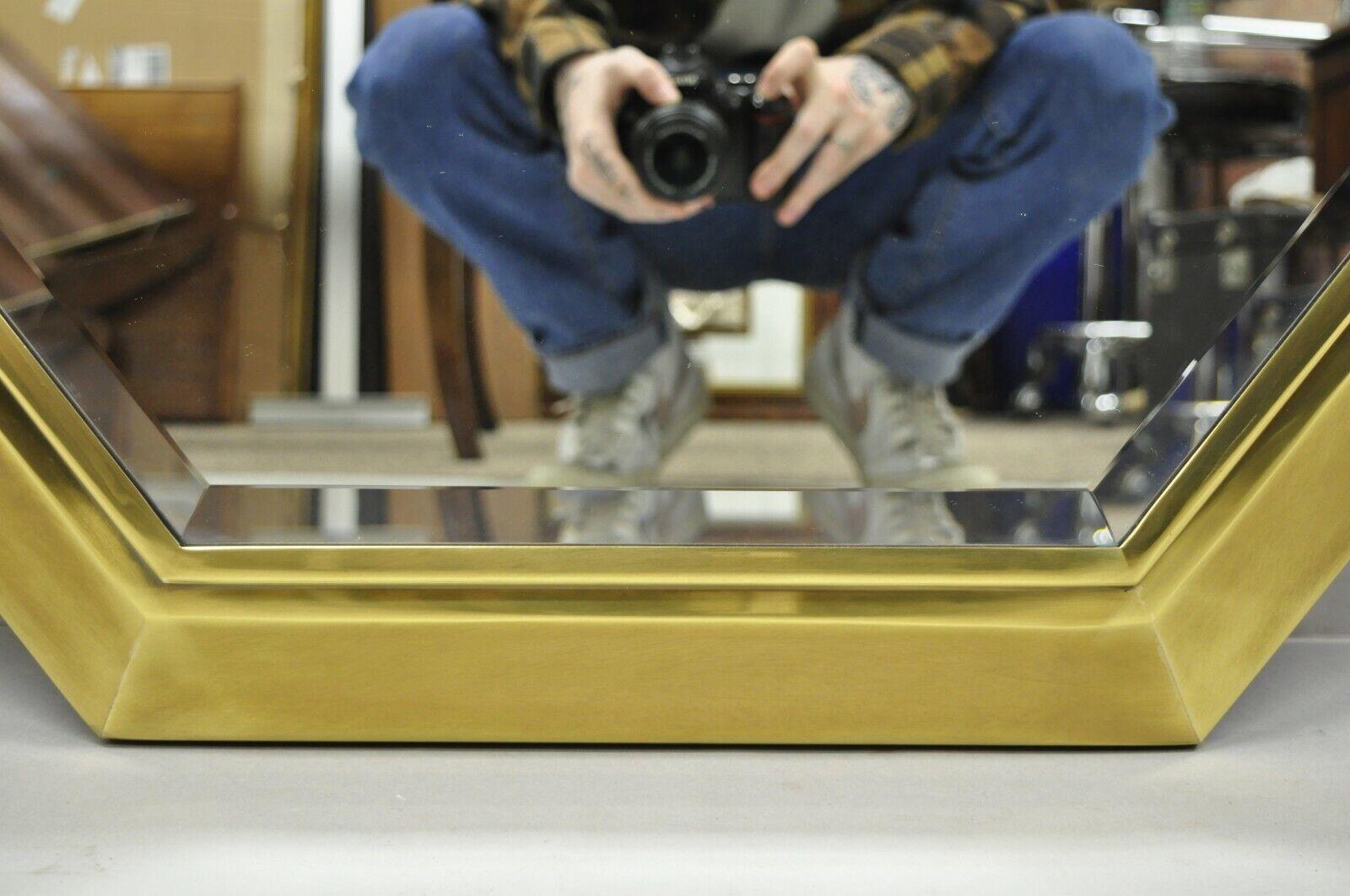 Mastercraft Brass Octagonal Frame Wall Mirror Attr. Bernhard Rohne For Sale 2