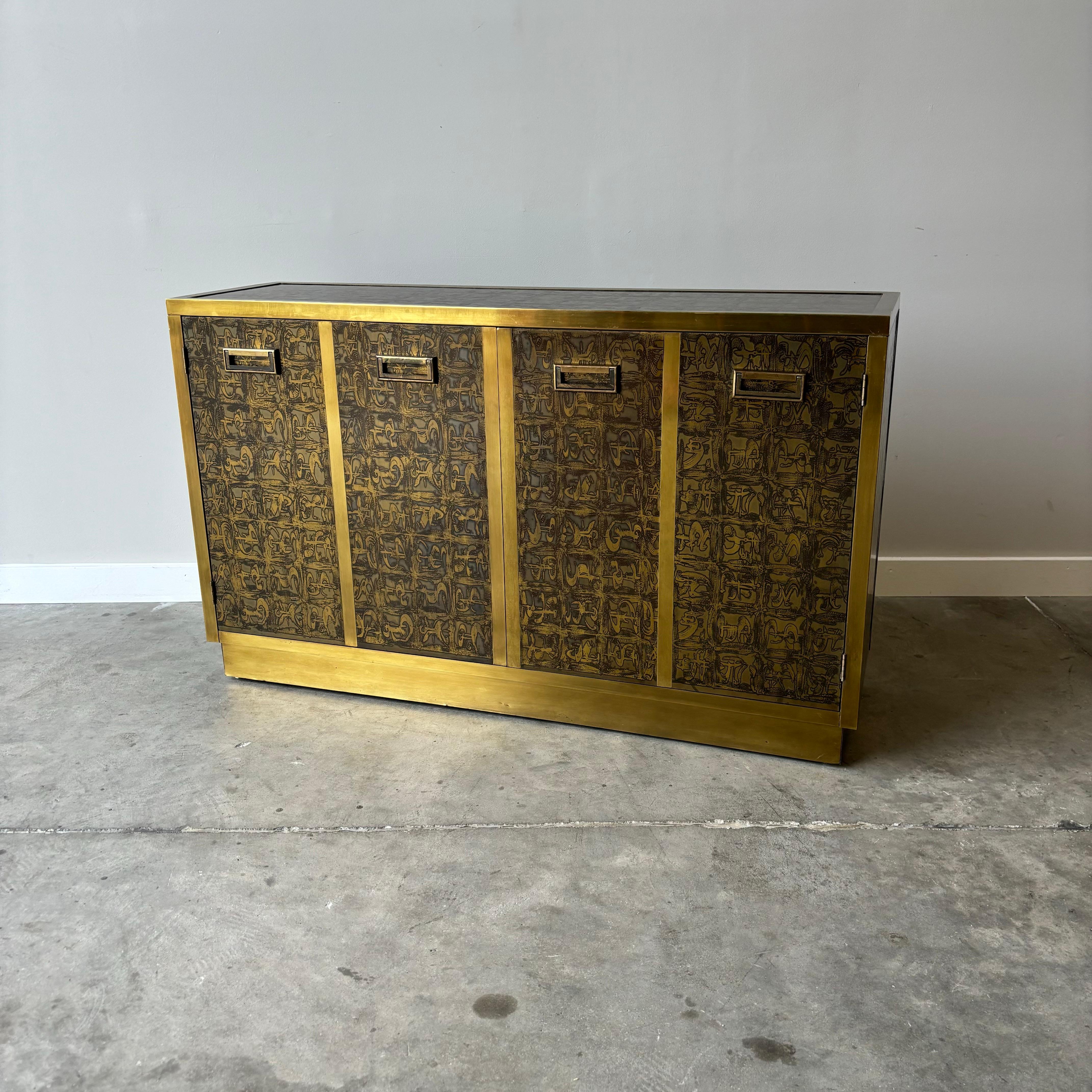 Mastercraft Brass Server/Sideboard/Credenza by Bernhard Rhone, 1970s For Sale 2
