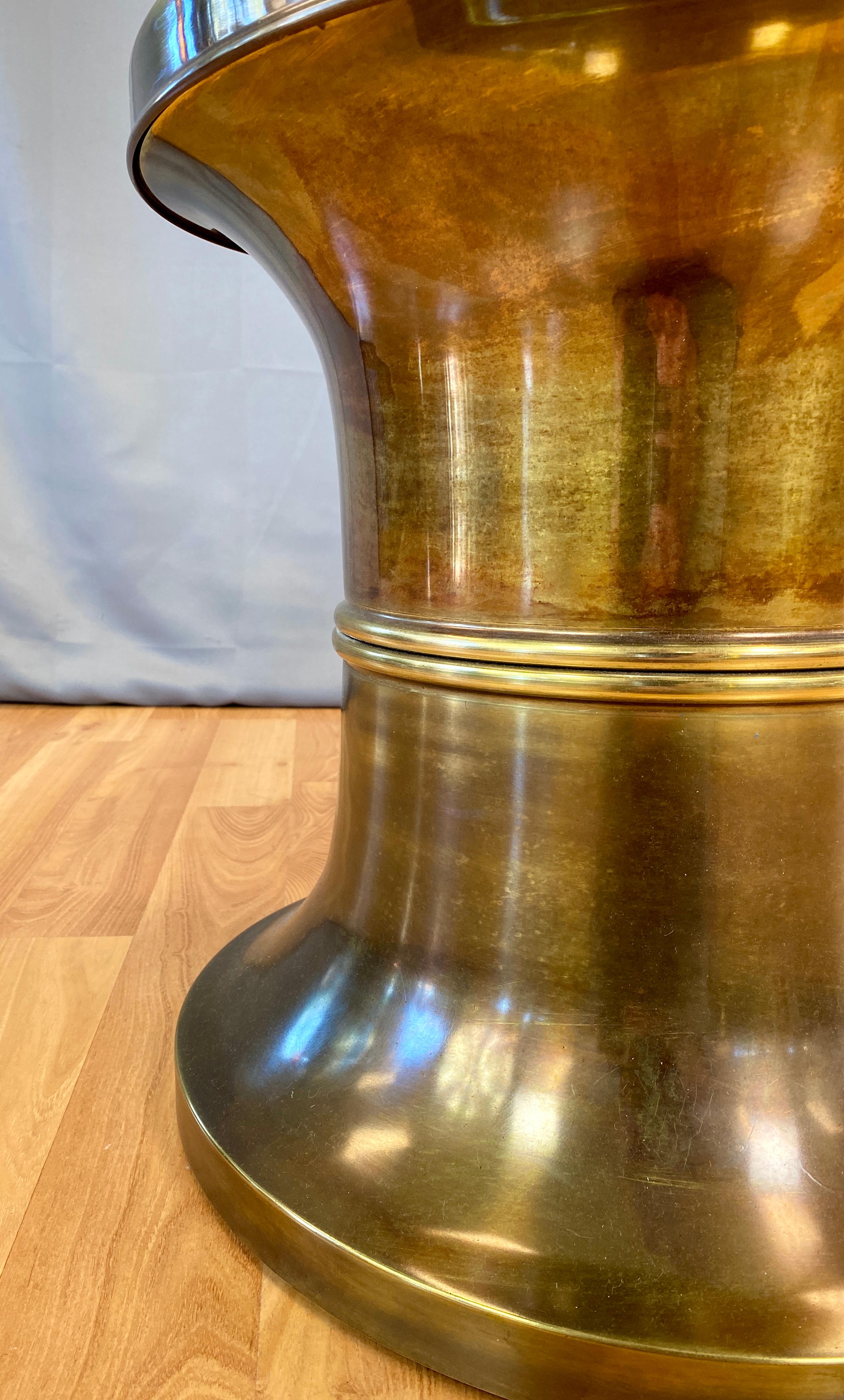 Modern Mastercraft Brass Stool or a Low Side Table